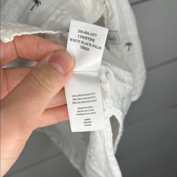 Rails Christine White And Black Palm Trees Button Up - Picture 9 of 11